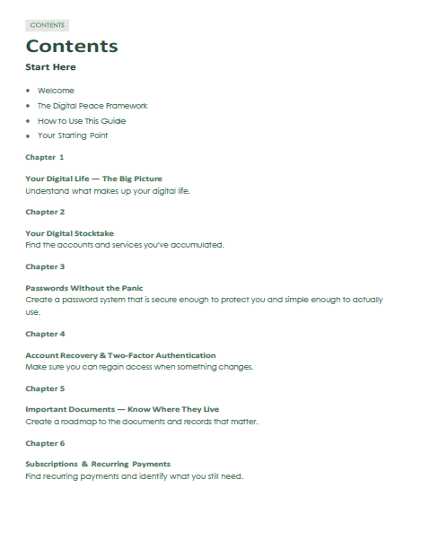 Digital Peace of Mind: Organise Your Digital Life Workbook
