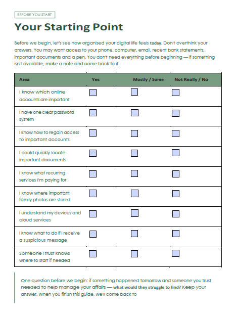 Digital Peace of Mind: Organise Your Digital Life Workbook