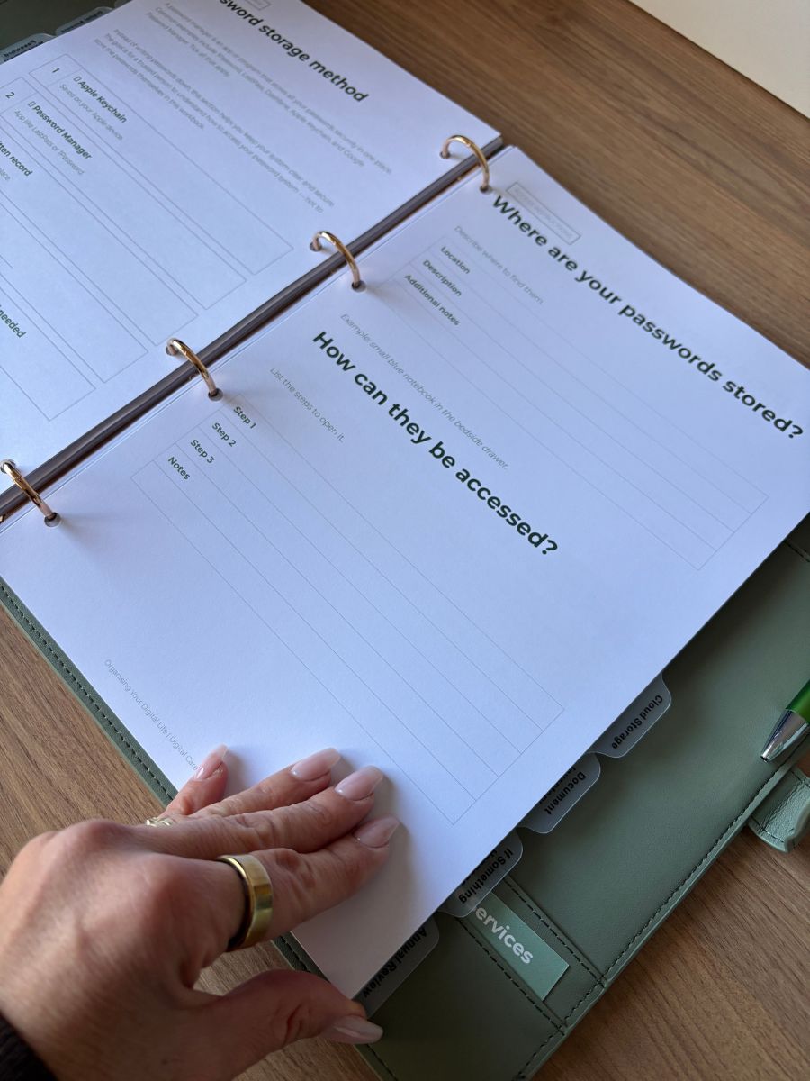 Digital Peace of Mind Journal – End of Life Planner