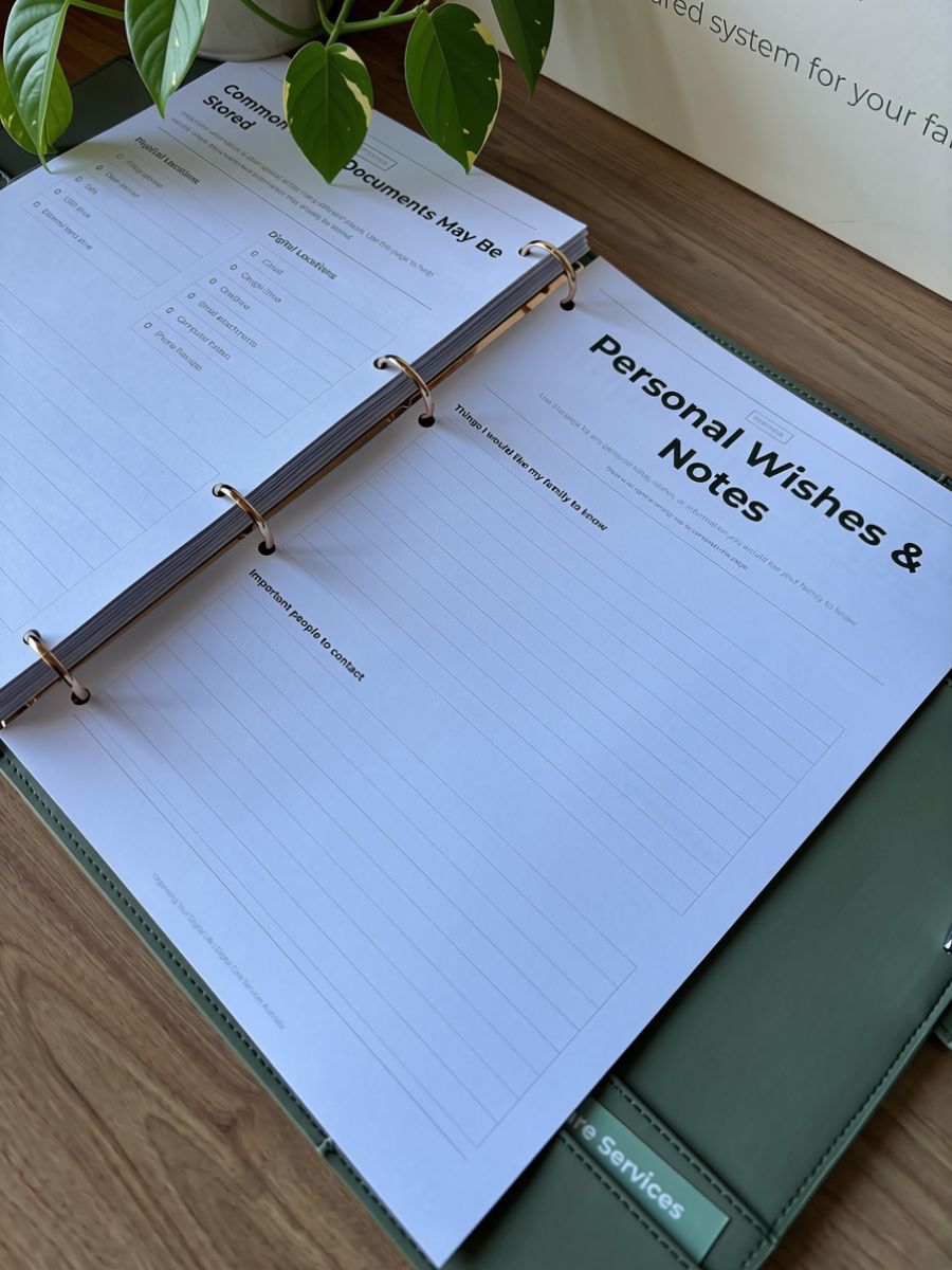 Digital Peace of Mind Journal – End of Life Planner